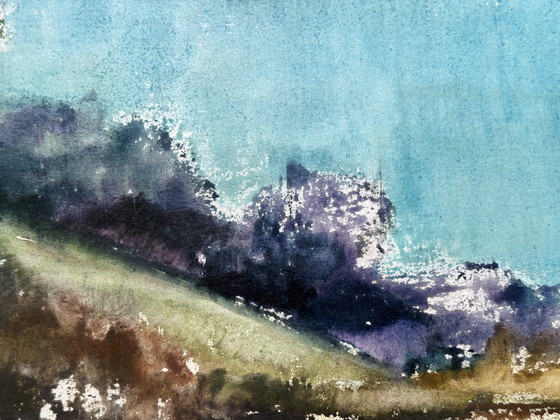 Image 1 of Eugène Eechaut (1928-2019) Aquarelle Paysage, 1985