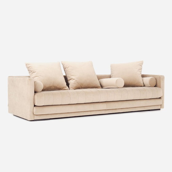 Image 1 of Sofa KOPENHAGA beige velour, Scandinavian design