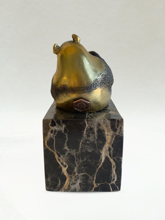 Image 1 of Art Deco bronze panda sculpture – signed Milo – marble base