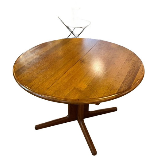 Vintage Teak Runder Esstisch, Ks Mobler, Dänemark 1960er