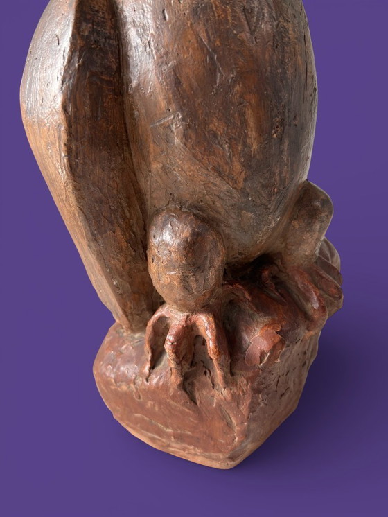 Image 1 of Expressief terracotta beeld van Belgisch kunstenares Anne Canneel