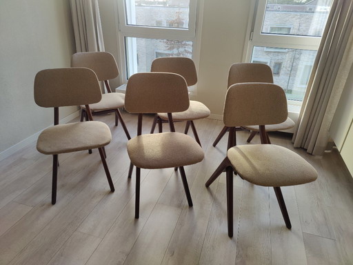 Suite de 6 chaises ciseaux par Louis van Teeffelen pour Wébé