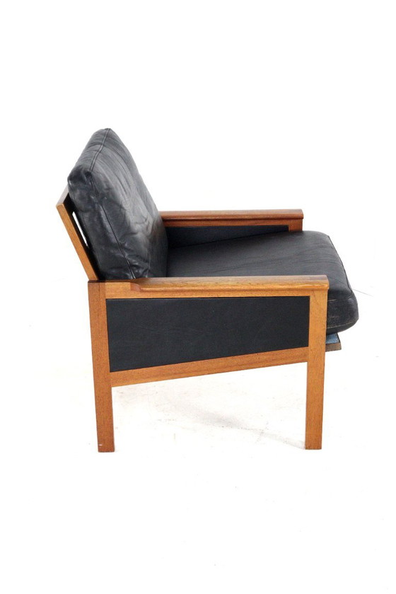 Illum Wikkelso Voor Niels Eilersen Capella Fauteuil Vintage Deens – Leather, Wood (photo 5 of 15)