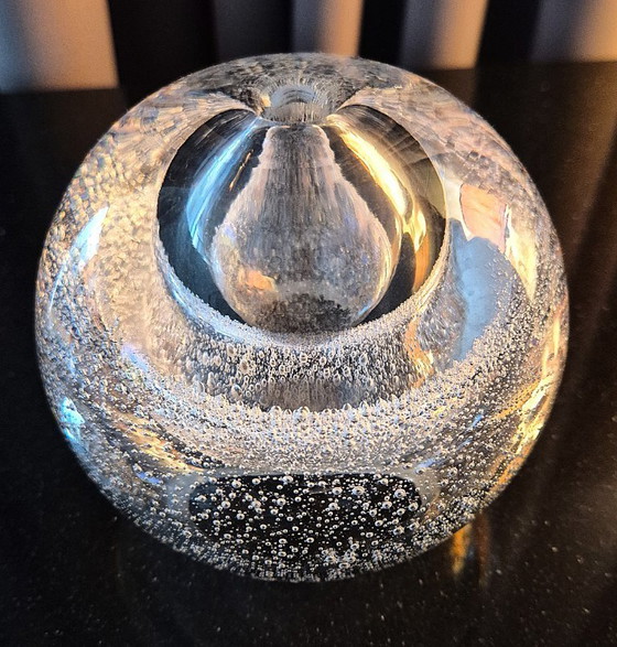 Image 1 of Vintage Oil Lamp Heavy Bubble Vase Paperweight 