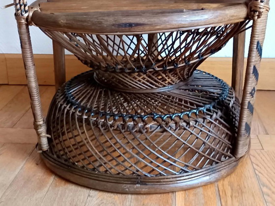 Vintage Emmanuelle Armchair Peacock circa 1960 – Rattan (photo 8 of 12)