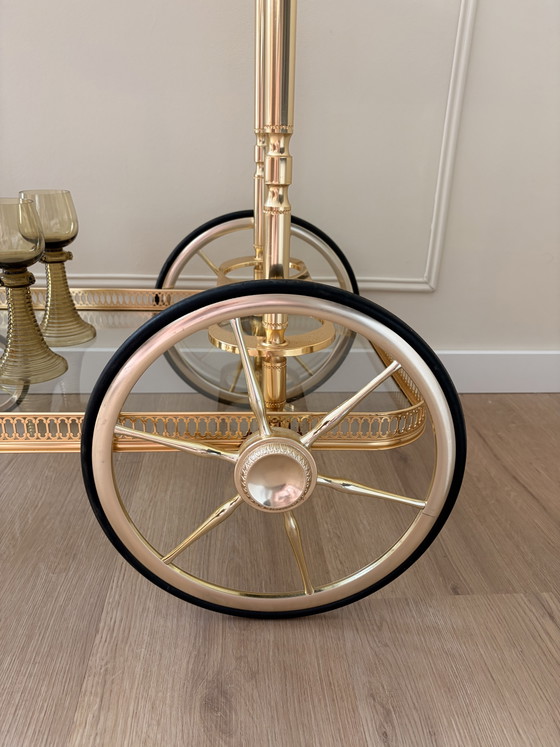 Image 1 of Carrello di servizio vintage placcato oro di Umberto Mascagni