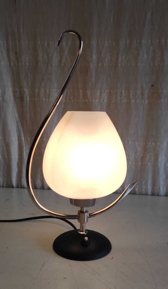 Image 1 of Arlus table lamp in brass and opaline glass - 1950s/60s
