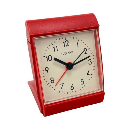 Vintage GARANT Wecker | DDR | 1970er–1980er Jahre | mechanisch | rot | Retro-Design