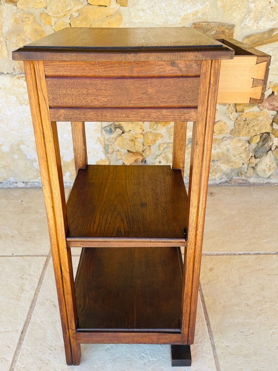 Image 1 of Consolle Art Déco a tre ripiani in noce, anni '30