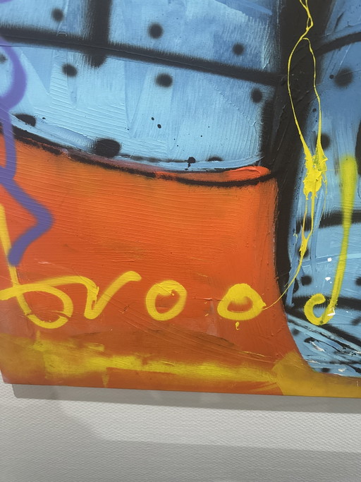 Dipinto originale su tela di Herman Brood con certificato di autenticità.