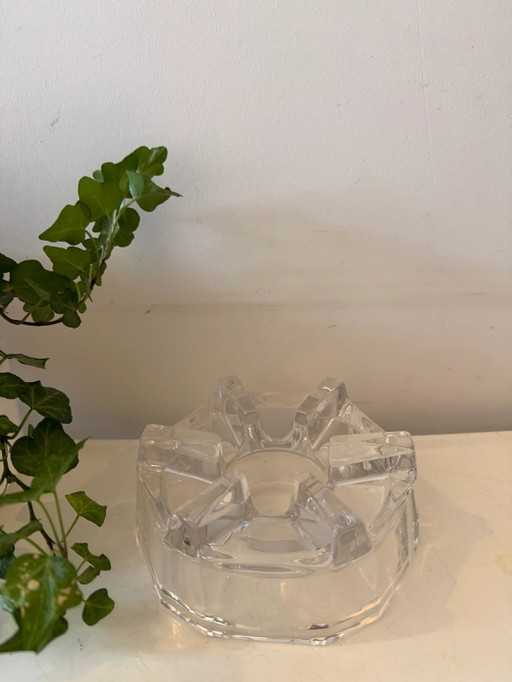 Mid Century glass block tealight holder