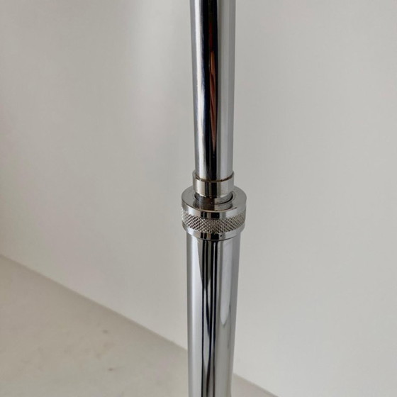 1x Sculptural Italian Space Age XL Chrome Arc Floor Lamp with Carrara Marble Base in the style of (photo 12 of 14)