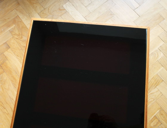 Image 1 of 1960s Long Coffee Table with Black Opaxite Glass
