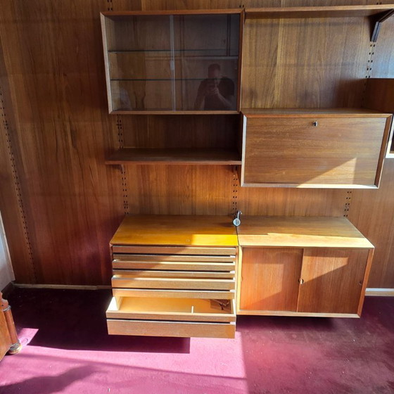 Poul Cadovius Cado Wall System, Teak Veneer, Vintage Danish Design, Wall cabinet, Wood, Brown (photo 6 of 33)