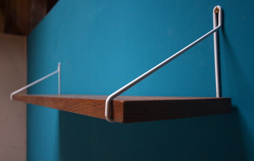 String plank in eiken met witte string beugel