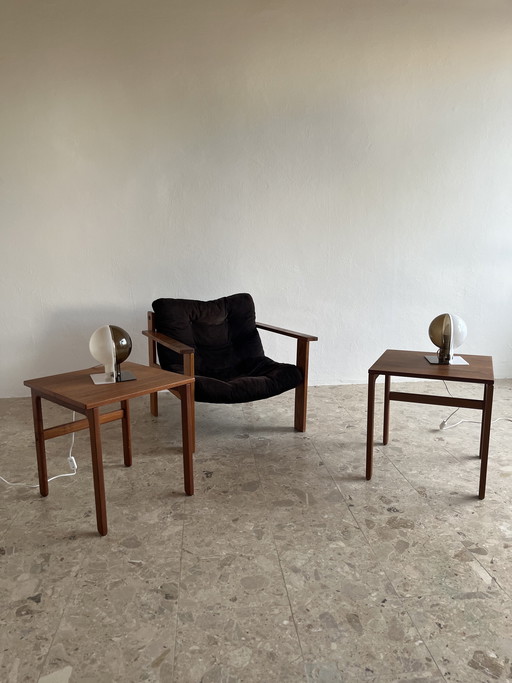 2 lámparas de mesa originales “Harvey Guzzini Sirio 1970”