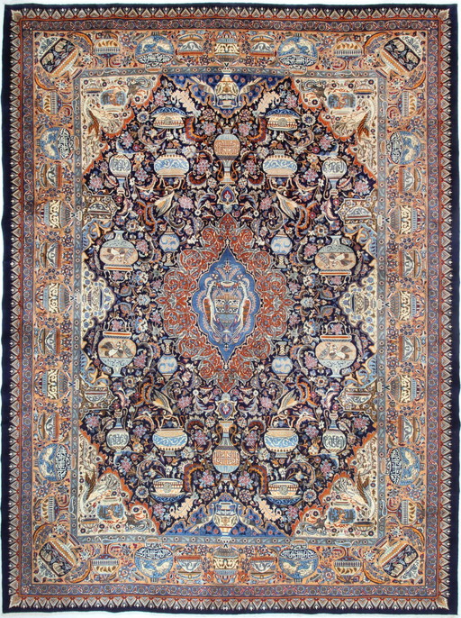 Tapis persan original noué à la main Kashmar Fein Paradise Design 400 X 296 cm Top Condition