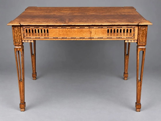 Mesa de centro de roble macizo estilo Luis XVI., Carritos de bar, Madera, Marrón (foto 6 de 6)