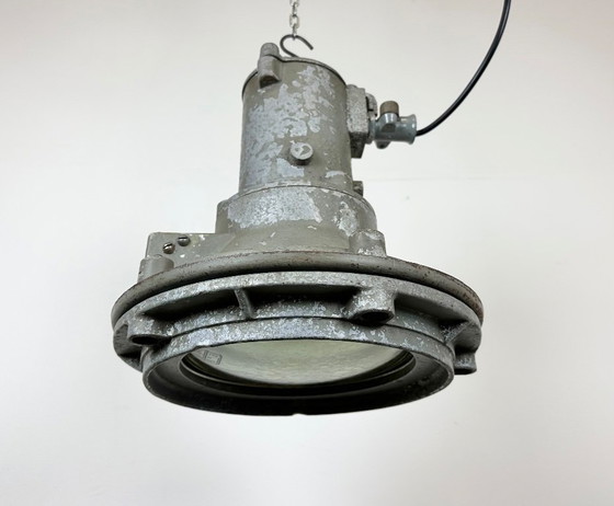 Image 1 of Industrial Grey Cast Aluminium Pendant Light, 1960s