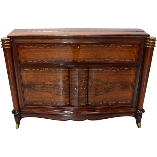 Buffet haut vintage en sycomore et palissandre par Jules Leleu, 1940