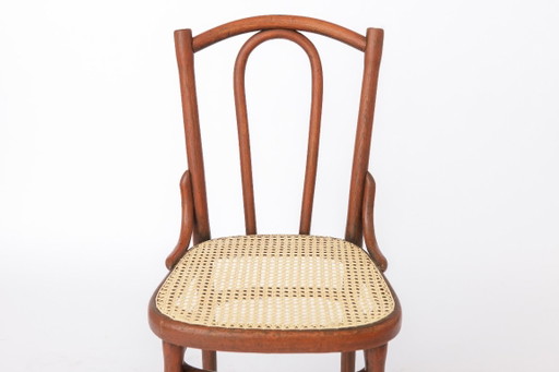 Sedia antica in legno curvato nello stile di Thonet n. 56 | Sedia da bistrot austriaca in rattan | Anni '30 (photo 2 of 11)