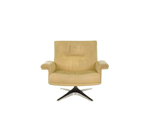 Sillón vintage De Sede DS-35 en piel anilina color crema – Diseño suizo de los años 70