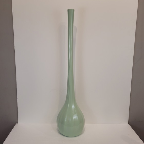 Image 1 of Vase / Soliflore en cristal, vert céladon, années 70 – France