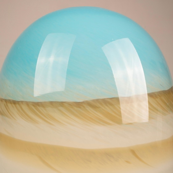 Vase en verre de Murano italien vintage Mid Century Aqua Bleu & Ivoire – Murano Glass, Mid Century Modern (photo 6 of 13)
