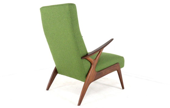 Image 1 of Vintage fauteuil stoel groen gestoffeerd 
