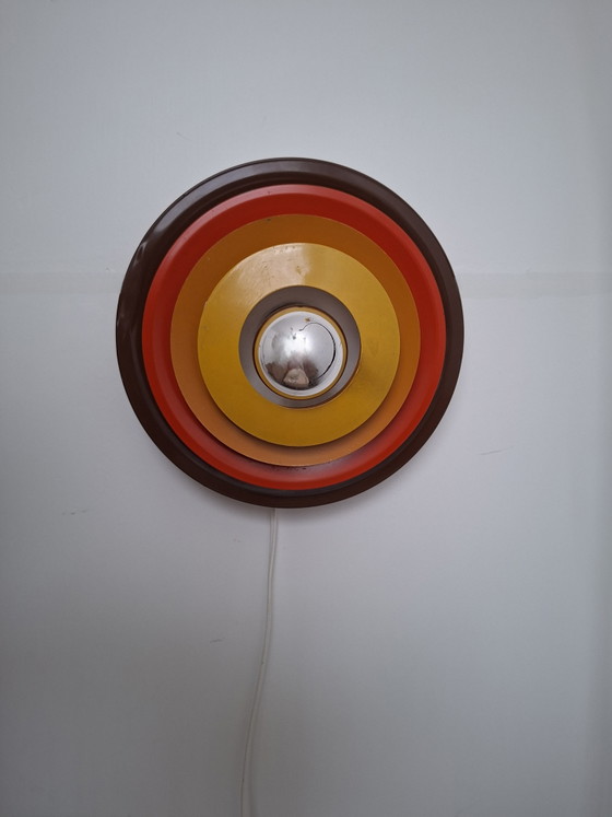 Vintage wandlamp schalenlamp space age, Wandlampen, Metaal, Meerdere kleuren (foto 2 van 5)