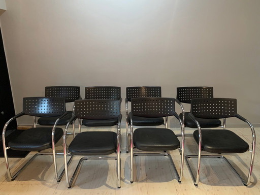 Asiento de cuero Vitra Vis a Vis, 8 piezas