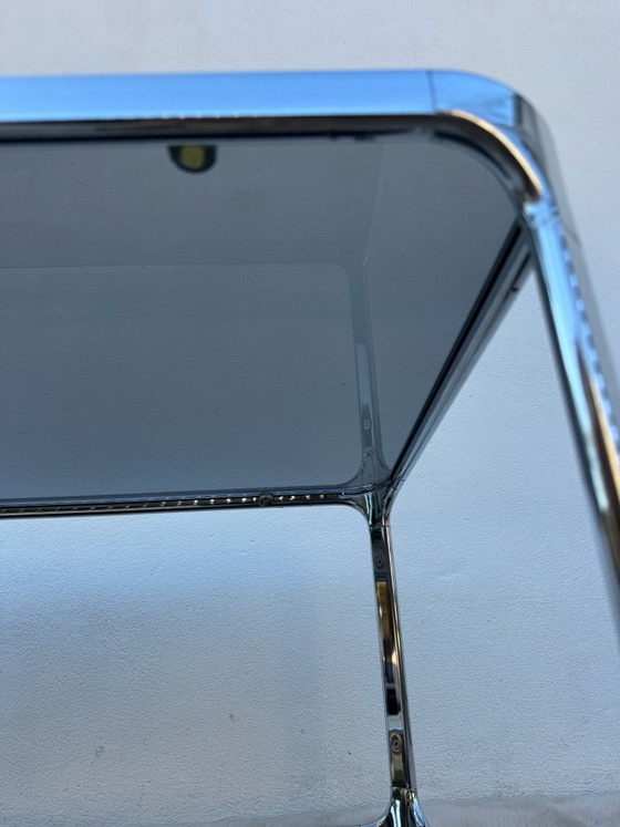 Tavolino da caffè anni '70 in cromo e vetro fumé – Tavolini da caffè (photo 6 of 15)