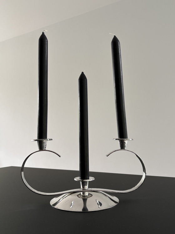 Image 1 of Vintage 1960s silver-plated candlestick, brand Sola