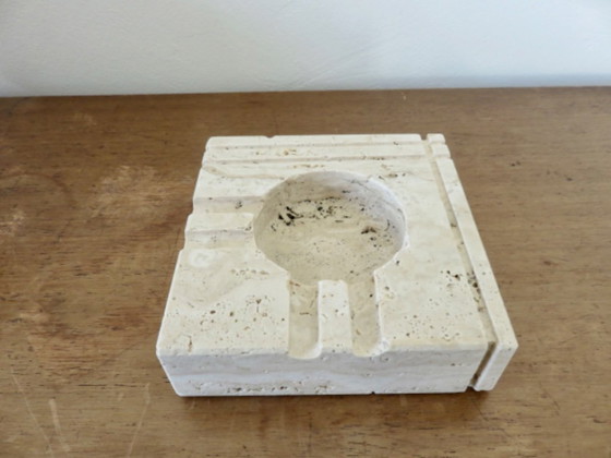 Image 1 of “Fratelli Manneli” travertine ashtray, design by Enzo Mari, Italy, 70s