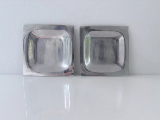 Set aus 2 Aluminiumschalen – Quadratisch Minimalistisch
