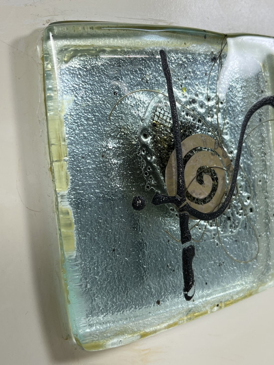 Image 1 of 2 obras de arte en vidrio "Leerdam" enmarcadas