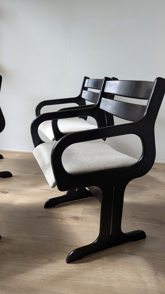 Image 1 of Set van 4 Farstrup Møbler Space Age Deense eetkamerstoelen uit de jaren 60