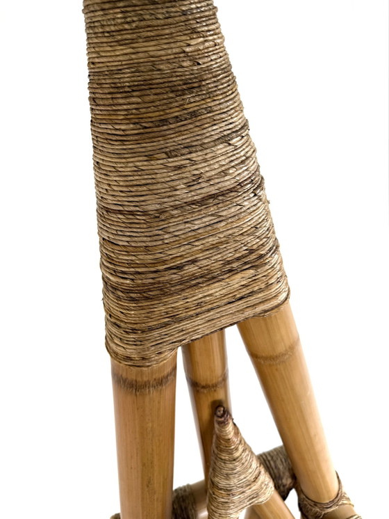 Image 1 of Skulpturaler Vintage-Stuhl aus Bambus und Schilfrohr, 50er Jahre