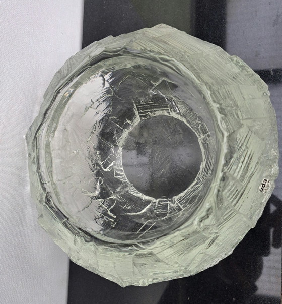 Image 1 of Brutalist Glass Vase By Göte Augustsson, Ruda Glass Sweden