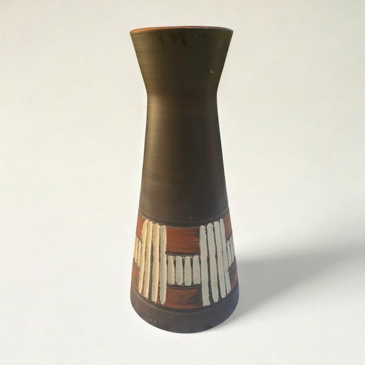 Seltene handgemachte Vase aus Kairo | Vintage Keramikvase | Ägyptische Töpferkunst | Boho & Ethno Deko