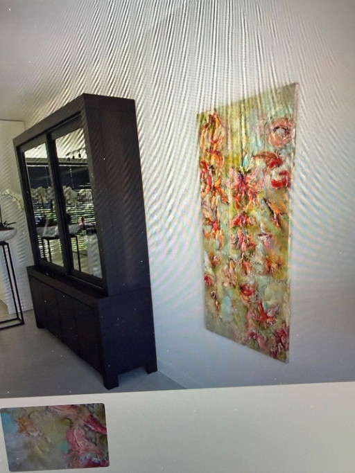 Large painting Doortje Ijpelaar 140 x 70 cm - perfect condition.