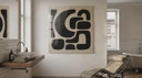 Version XXL - Wabi Sabi Abstrait Vintage Exclusif sur verre acrylique 5 mm 150x150 cm