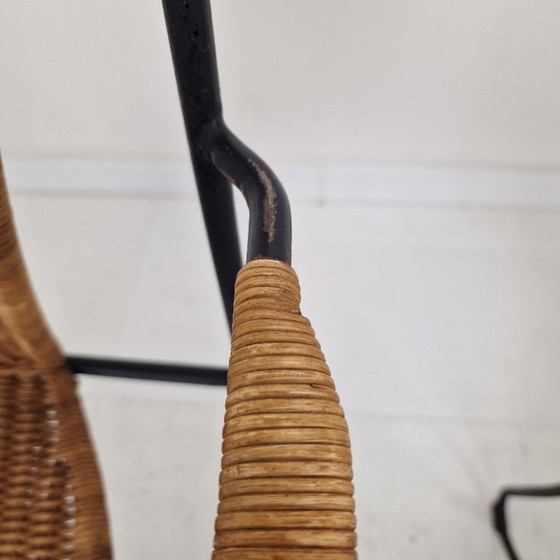 Image 1 of Coppia di poltrone in vimini e ferro di Frederic Weinberg, USA, anni '50