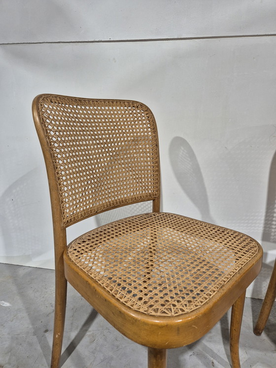 Image 1 of A pair for vintage ligna chairs with webbing seat