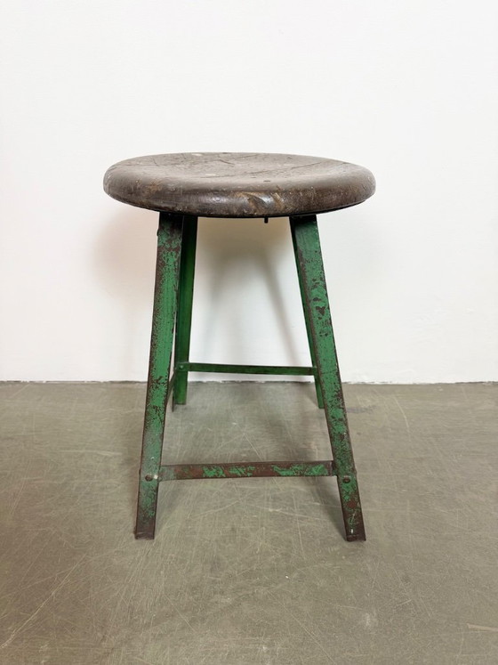 Image 1 of Green Industrial Workshop Stool, 1960s