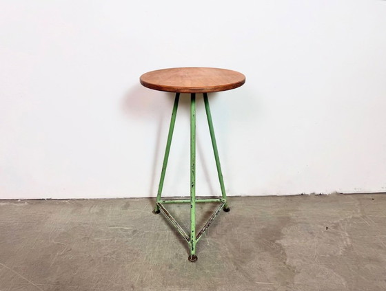 Image 1 of Green Industrial Workshop Stool, 1960s