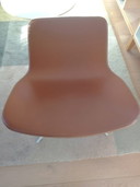 Ray Lounge-Sessel mit Drehfuß, braunes Leder, ~ perfekter Zustand