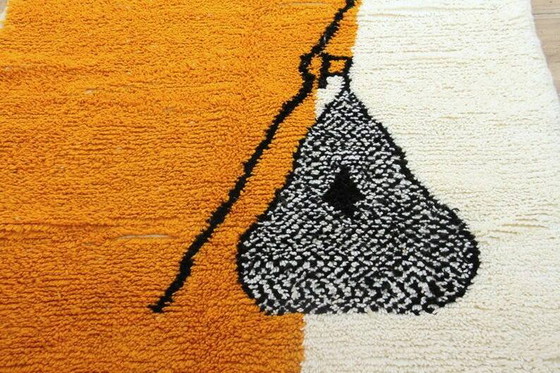 Oranger handgefertigter marokkanischer Teppich 250cm x 150cm – Teppiche & Läufer, Wool (photo 6 of 9)