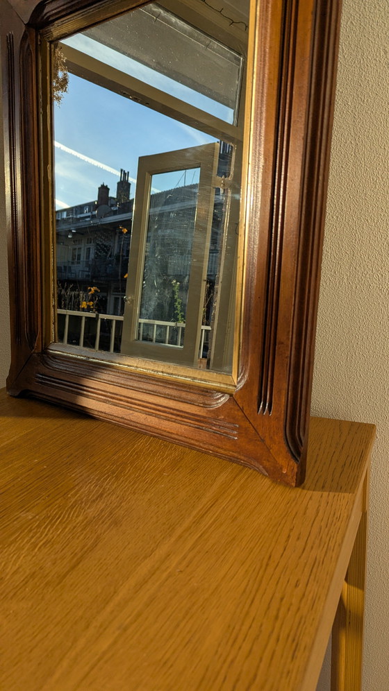 Image 1 of Specchio belga Art Déco degli anni '40 con cornice curva