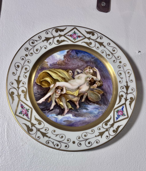 Französisch Porcelaine dekoriert Teller Hand-Malerei